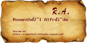 Rosenthál Alfréda névjegykártya